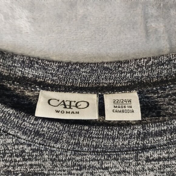 Cato Woman 22/24 Top Gray Splitback Lightweight Career Layered plussize high low - Picture 2 of 11